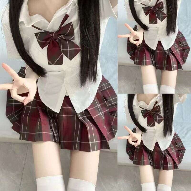 Designer T Shirt Original JK Uniform Set For Female Students, Pure Desire Style Shirt, Waist-Cinching Slimming JK Shirt, Pleated Skirt Two-Piece Set
