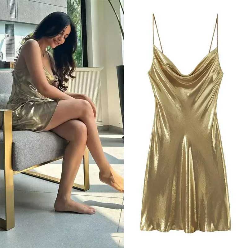 2025 Sexy Gold Silver Dress for Women Glitter Backless Short Dresses for Women Slip Dress Women Prom Gala Party Mini Dresses for Women Z250728