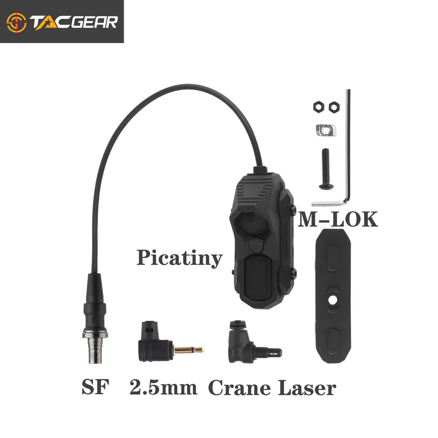 TACGEAR AXON Picatinny M-lok Wire Button Switch Crane Laser 2.5mm SF Plug Adapter for SF Flashlight Weapon Light PEQXJ250728