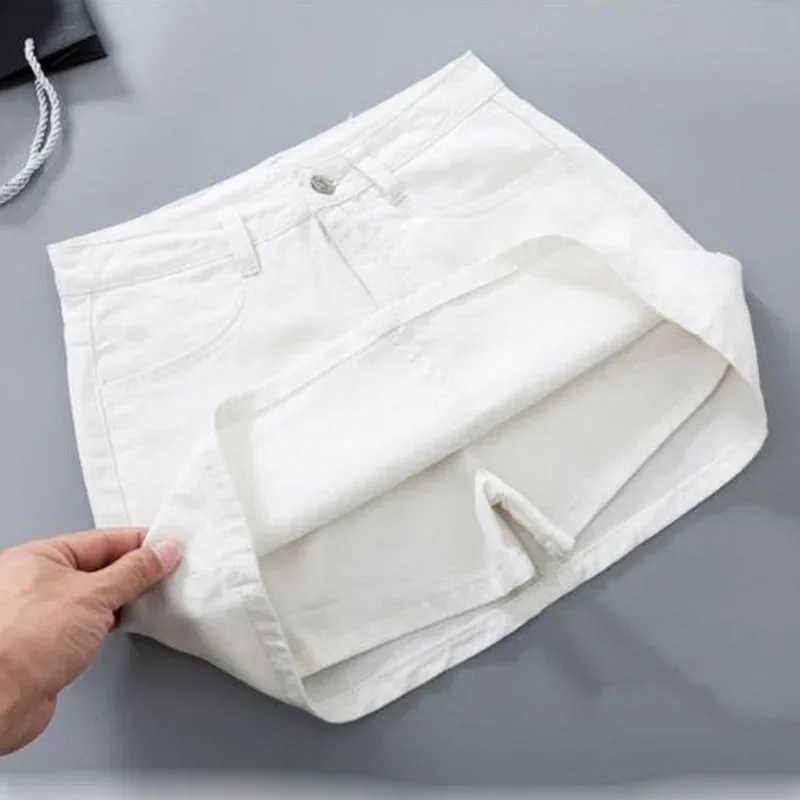 Lucyever Black White Womens Mini Skirts Korean Style High Waist Pockets A-Line Skirt Female Casual All-match Basic Short Skirts R250728