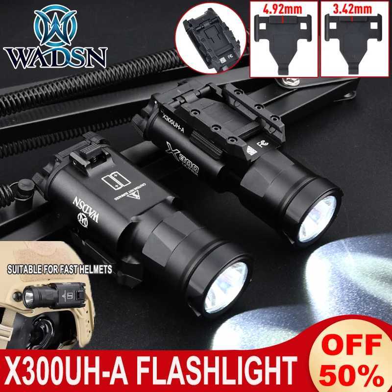 WADSN Upgraded X300 Flashlight X300UH-A Pistol Light Fast Helmet Spotlight Dual Replace Base Outdoor Hunting Scout Lamp R250728