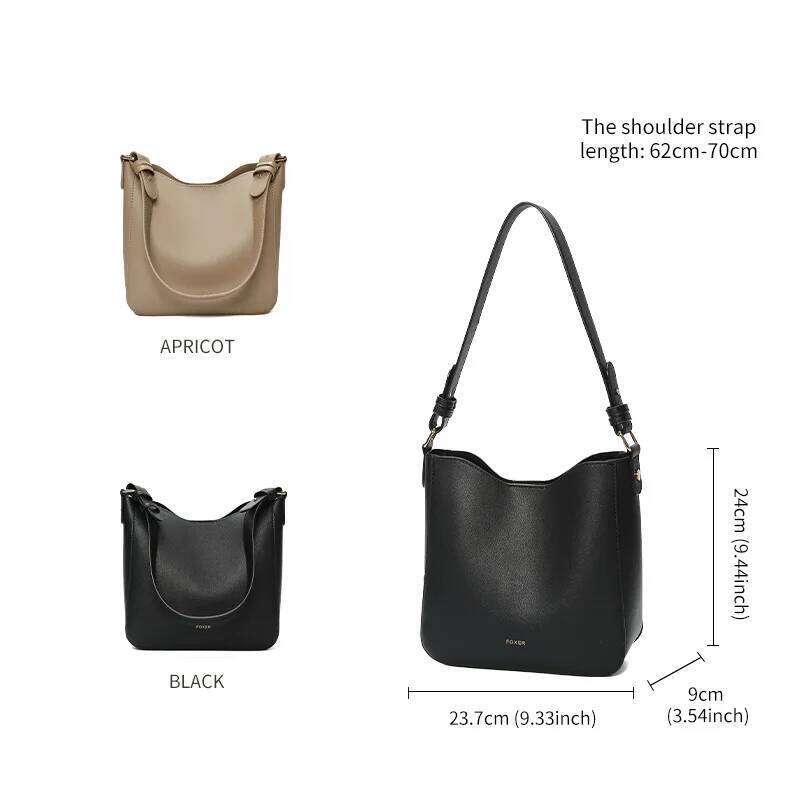 FOXER Simple Women Shoulder Daily Commuting Tote PU 2025 Casual Female Large Bucket Bag