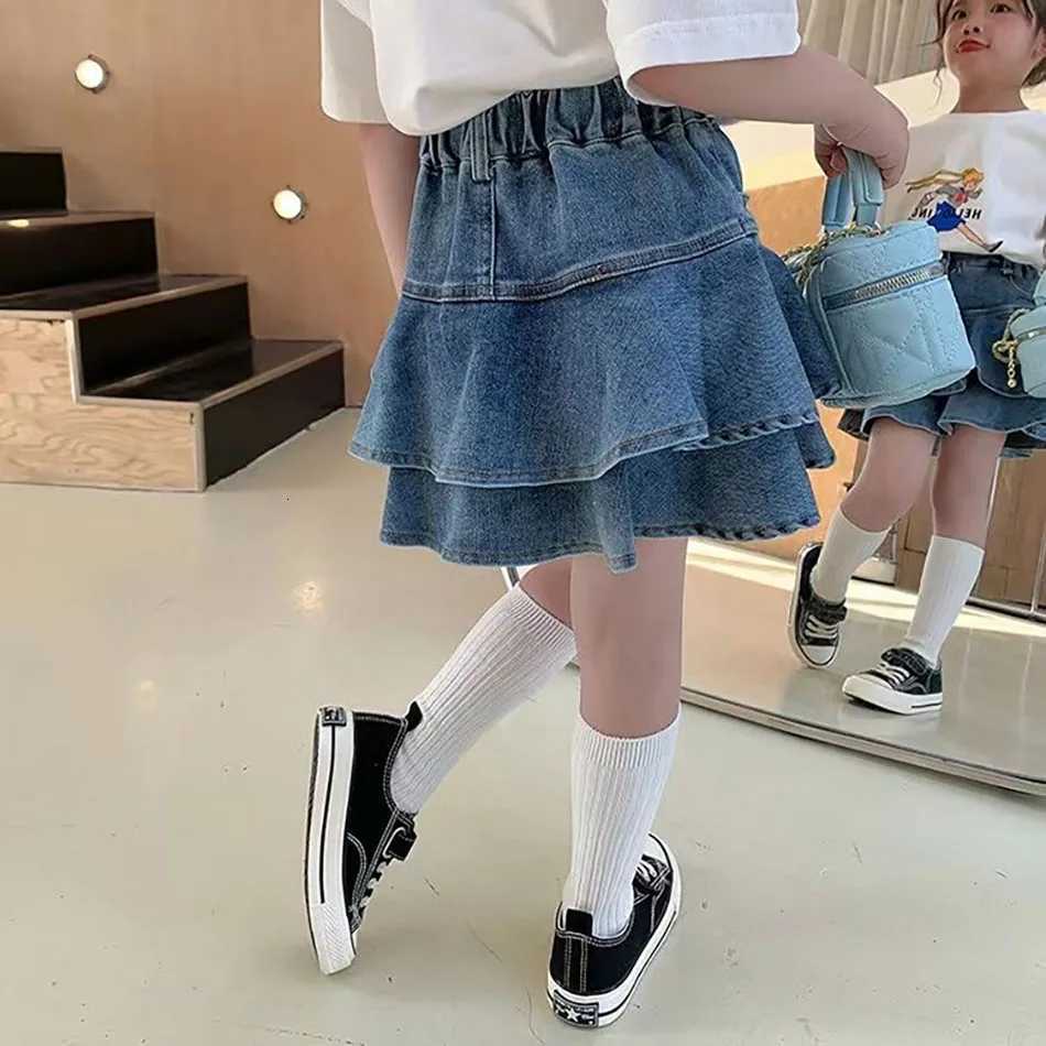 2024 Spring/Summer Collection Girls Fashionable Denim Skirt Cute and Comfortable Little Girls Daily Matching Skirts Children Clothing R250728