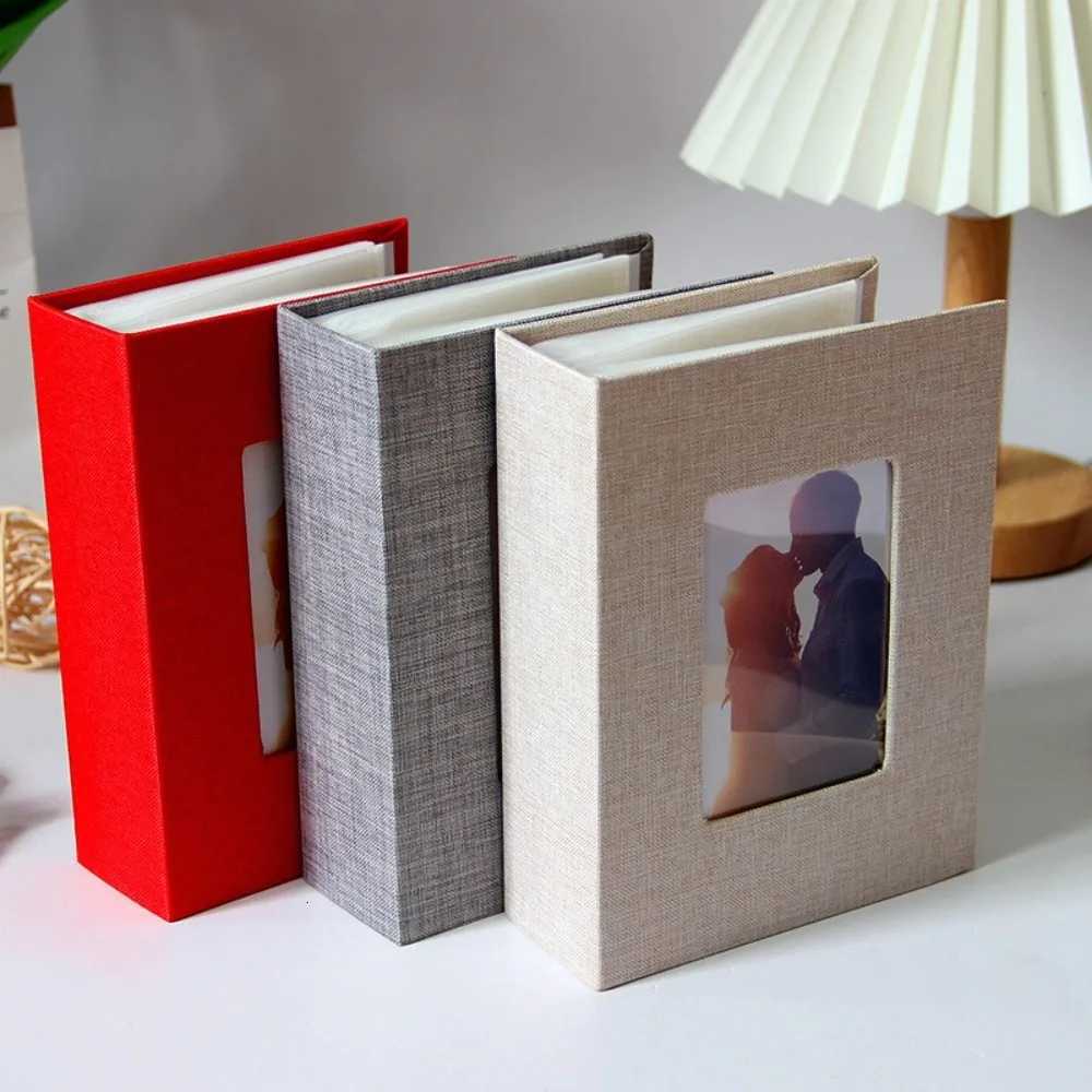 New 100 Pockets Photo Album 4x6 Photos Linen Cover Small Scrapbook Album DIY Writable Slip-in Picture Albums Children Growth Z250729