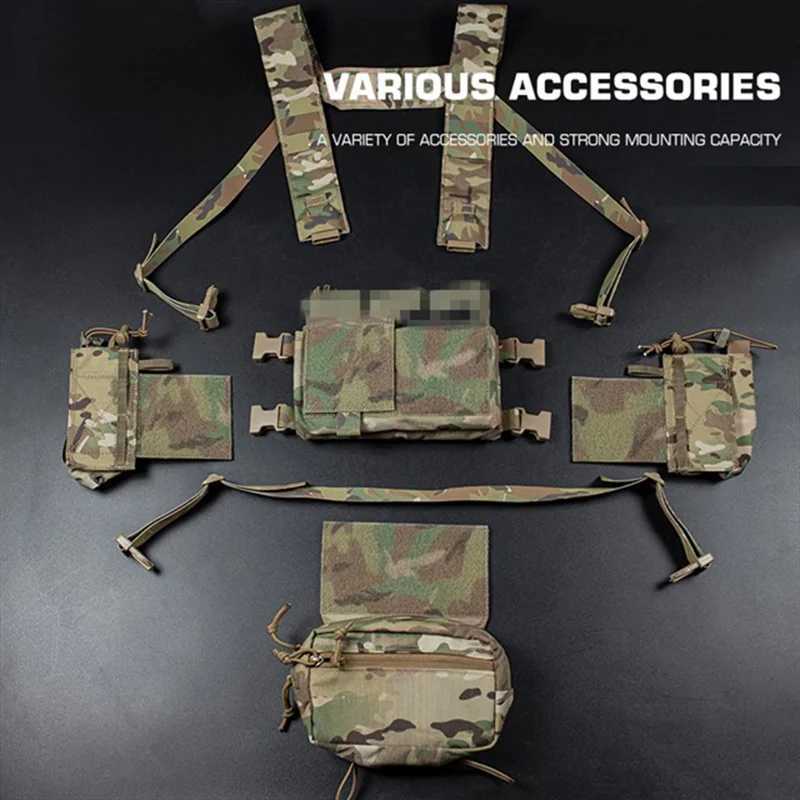MK4 Compact Modular Chest Rig 500D Nylon 5.56mm Rifle Mag Pouch Zipper Closure Airsoft Tactical Harness System Z250728
