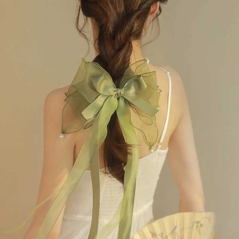 Women Bow Hair Clip Pearl Black Hairpin Girls Korean Temperament Ponytail Hair Clips Barrettes Fashion Hair Accessories Headwear Z250729