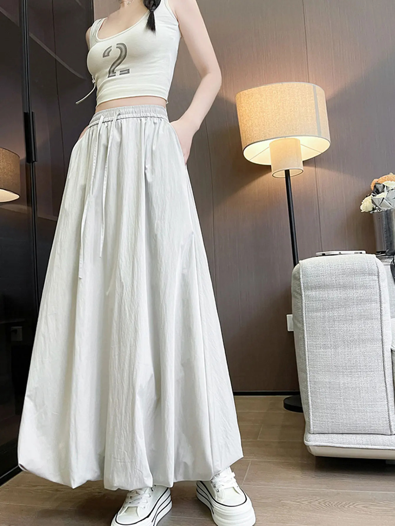 Flower Bud Skirt High Waist Slimming Aline Lantern Fashion Versatile 250729