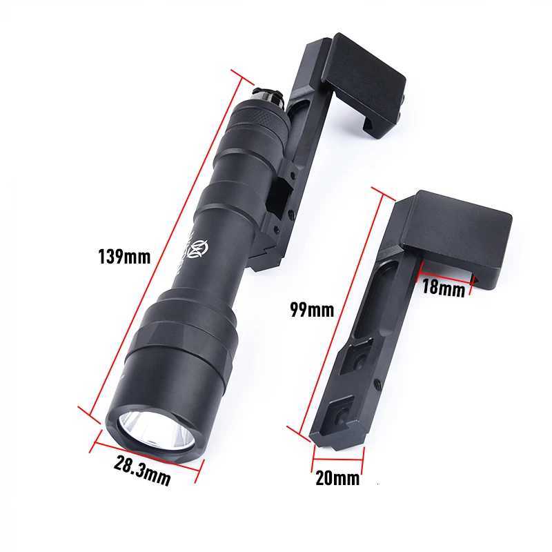 Tactical M600 Flashlight M600U LED Spotlight With 45 ° Offset Adaptive Light Mounting Metal Base For 20MM Picatinny Rail XJ250728