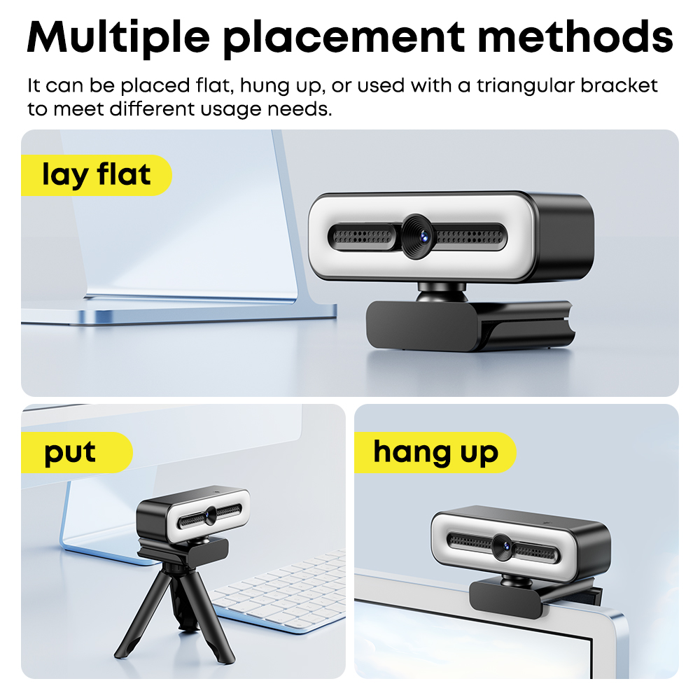 HD 1080P Webcam Mini PC Webcam with USB Plug Rotatable Camera for Laptop Live Video Conference Call Work