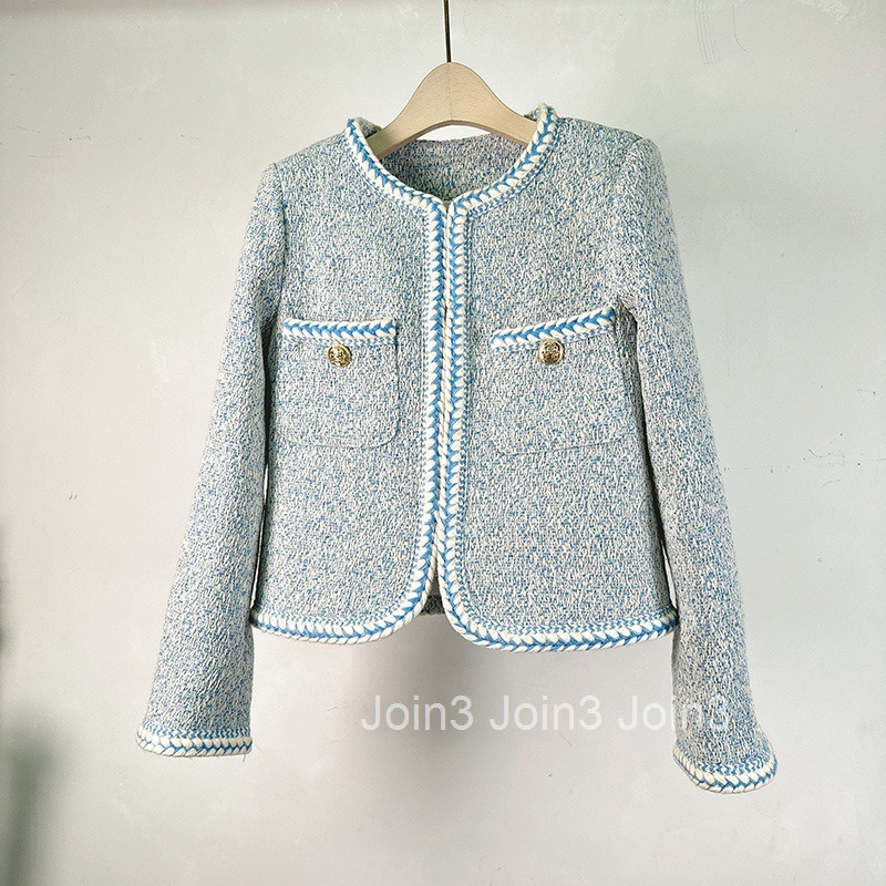 Autumn and Winter New French Simple Temperament Thick Tweed Small Fragrant Coat Short Womens Slim Fit Suit