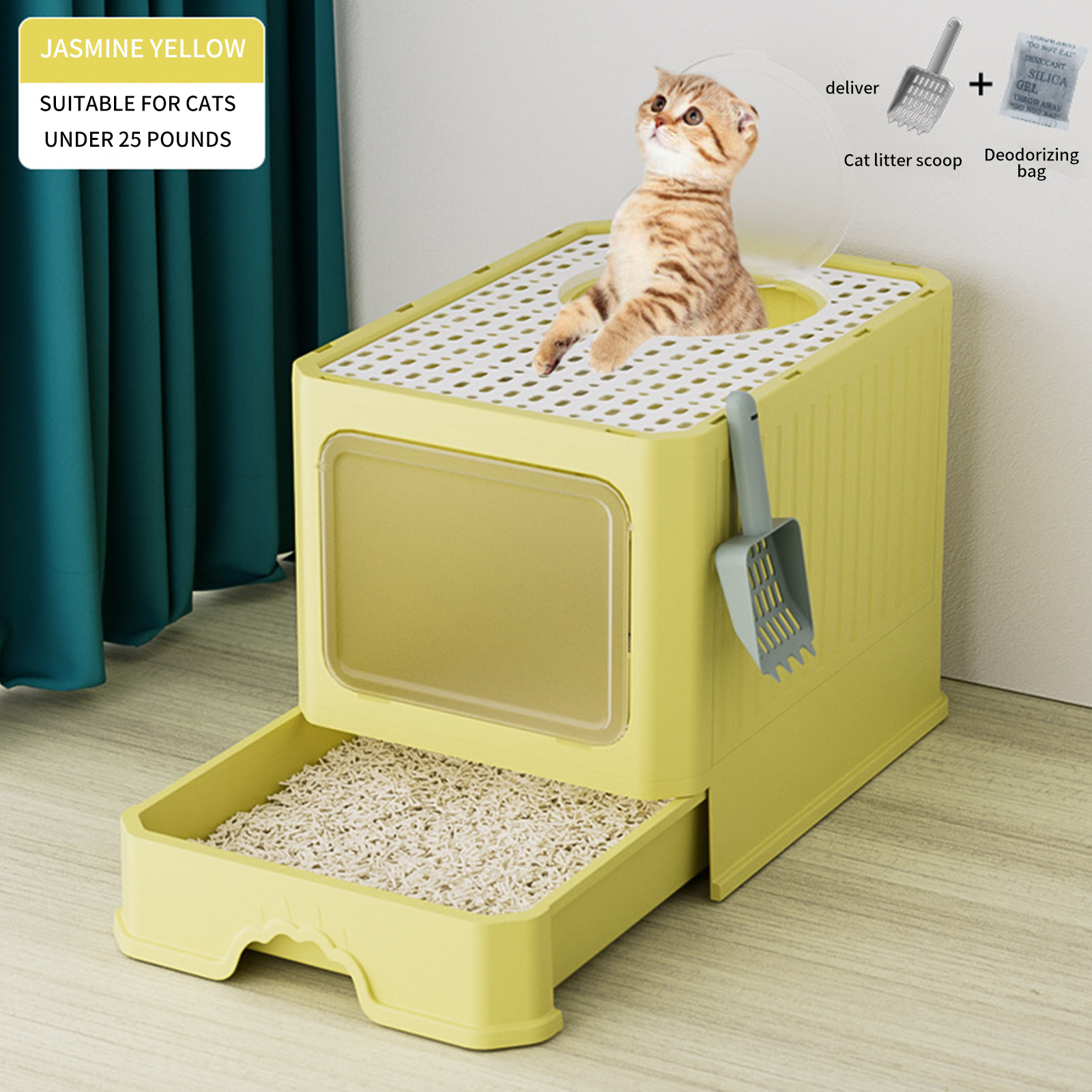Cat litter box extra large splash proof odor proof cat toilet extra large reinforced thickened drawer fully enclosed pet supplies