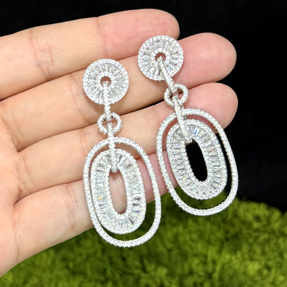 2025 NEW Fashion Luxury Oval Multi Drop Pendant Earrings Shiny Full CZ For Women High Quality Wedding Party Jewelry