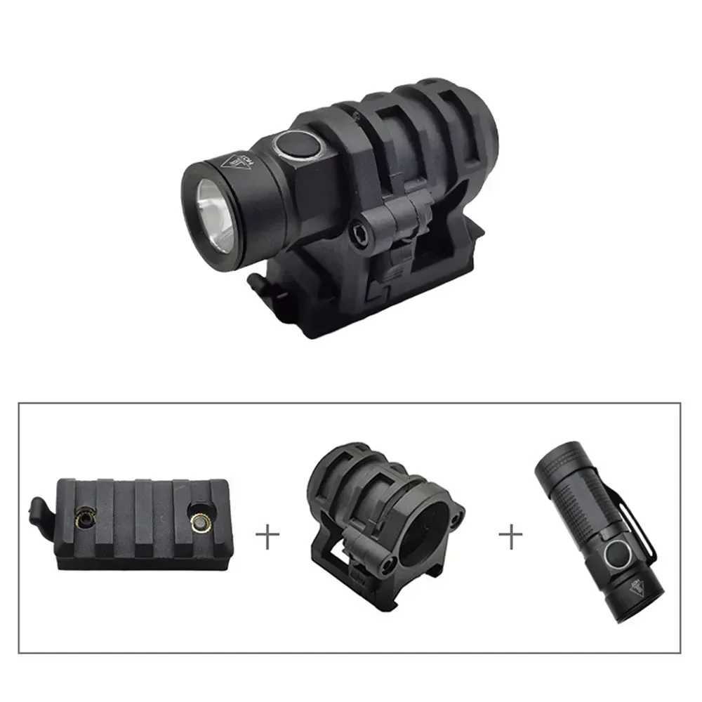 Tactical Helmet Light Mini Flashlight Adjustable Rail Mount Rotatable LED Guide Rail Set Hunting Sports Outdoor Gear Accessories R250728