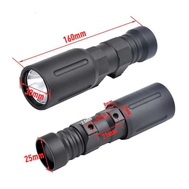 Wadsn Metal PLHv2-18650 Scout Light Tactical Flashlight Thornta Hunting Light Offset Adapter Mount fits 20mm Picatinny Rail R250728
