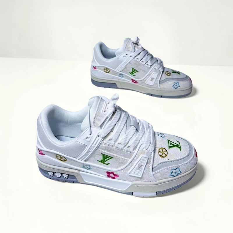 Designer Shoes 2025 New Style denim embroidered sneakers for both men and women, fashionable and versatile soft-soled anti-slip sneakers, casual shoes