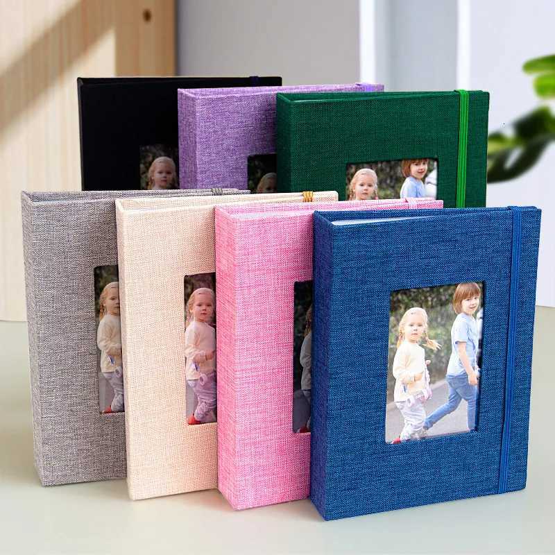 6-inch Fabric-Covered Photo Album with Front Display Window Acid-Free Inserts for 52 Pictures Straight Album Shape 26 Pages Z250729