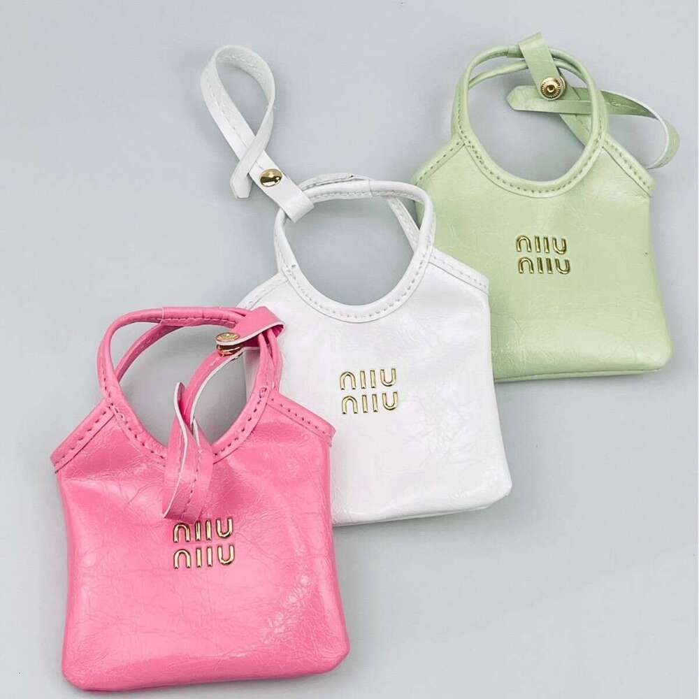 Creative Niche Hanging Decoration Mini Bucket Bag Pendant Stone Pattern Miu Classic Japanese Korean Style