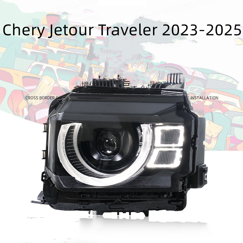 For Chery Jetour Traveler 2023-2025 T2 Headlight Assembly Modified Defender Style LED Daytime Running Light Turn Signal