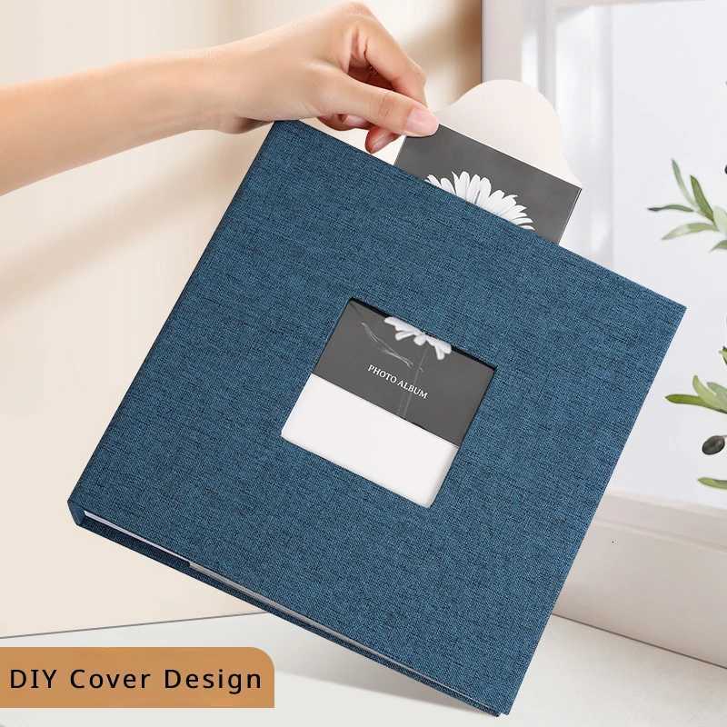 6-inch Interleaf Photo Storage Album Linen Cover 200/300pcs Writable Collection of Childrens Growth Photos Z250729