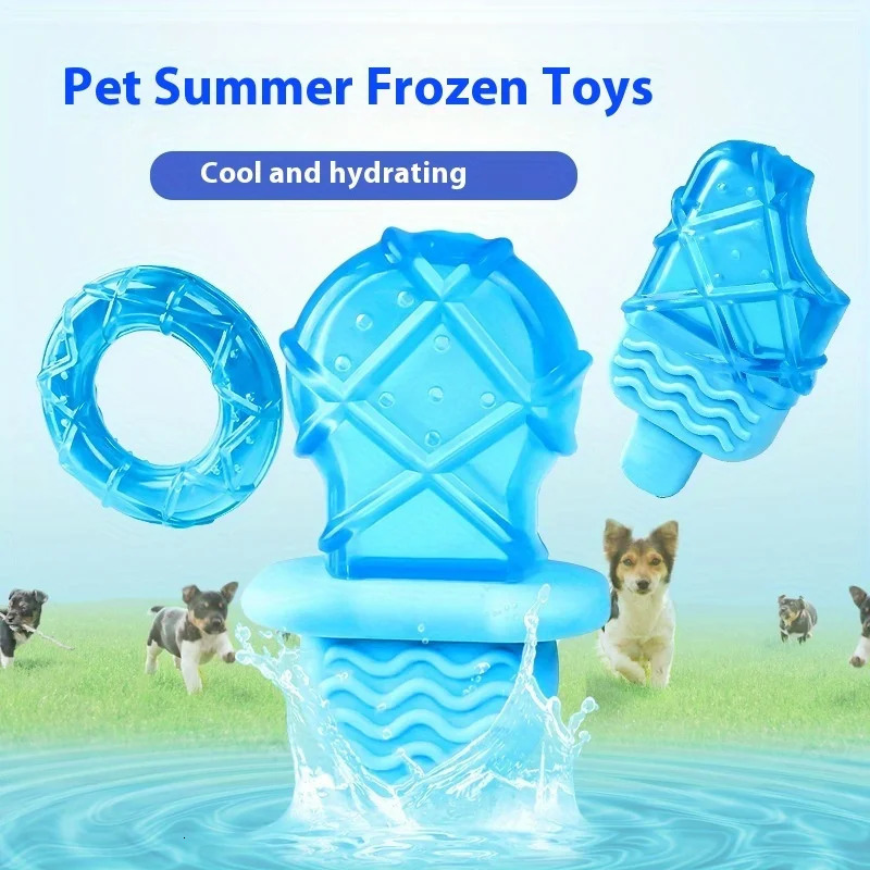 Summer Cool Dog Ice Stick Cooling Pet Supplies Water Injection Frozen Popsicle Teething Toy Set 250729