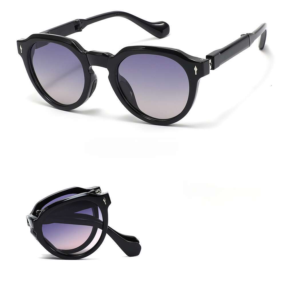 DHcollections 2025 New TR90 Foldable Sunglasses - UV400 Polarized, Travel-Friendly, Fashion Round Frame for Men/Women (6 Colors)