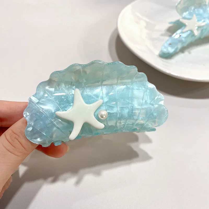 YHJ Ocean Series Blue Shell Starfish Hair Claw New Summer Beach Claw Clip Trendy Hair Accessories for Women Gifts Z250729