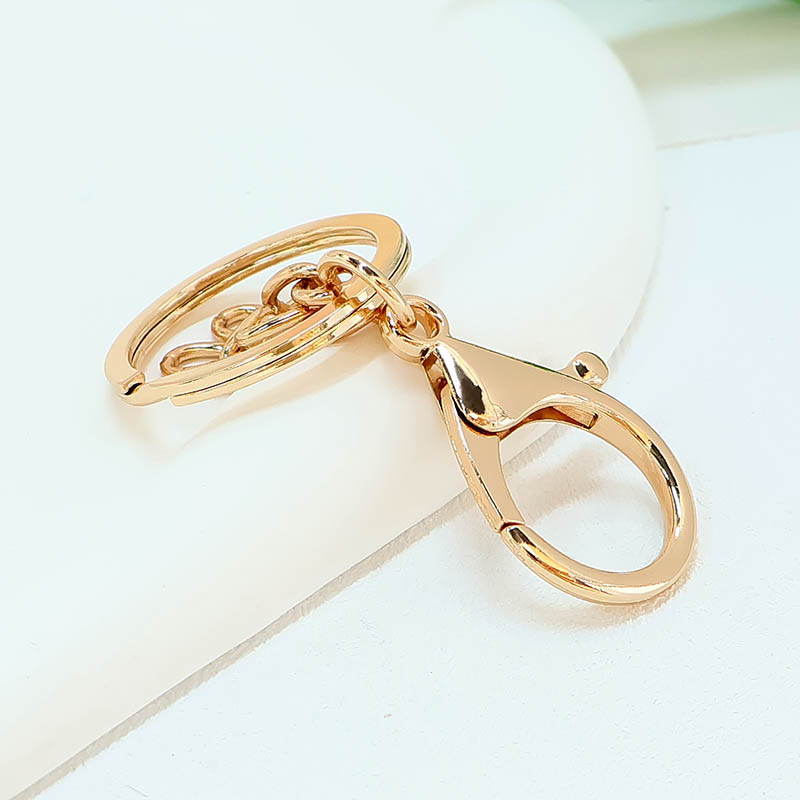 Lobster buckle flat circle chain spring buckle key bag key ring diy jewelry buckle wholesale zinc alloy