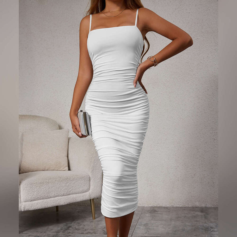 Fashion Women's Clothing Long Sleeve Ruched Dress B5