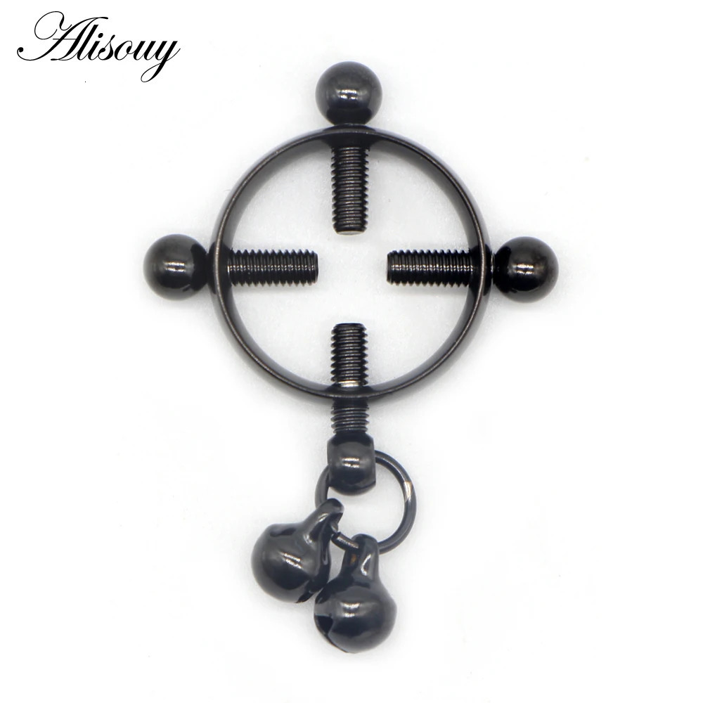 Alisouy 1PC Fashion Stainless steel Women Breast adjustable Screw Bell Pendant Nipple Ring Body Piercing jewelry 250729
