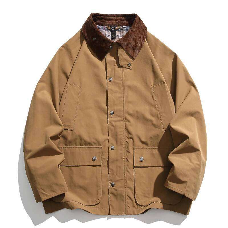 Vintage Outdoor Windbreaker Jackets For Men Clothing Japanese Haruku High Quality Casual Lapel Cargo Coat Fashion Jacket Male 250728