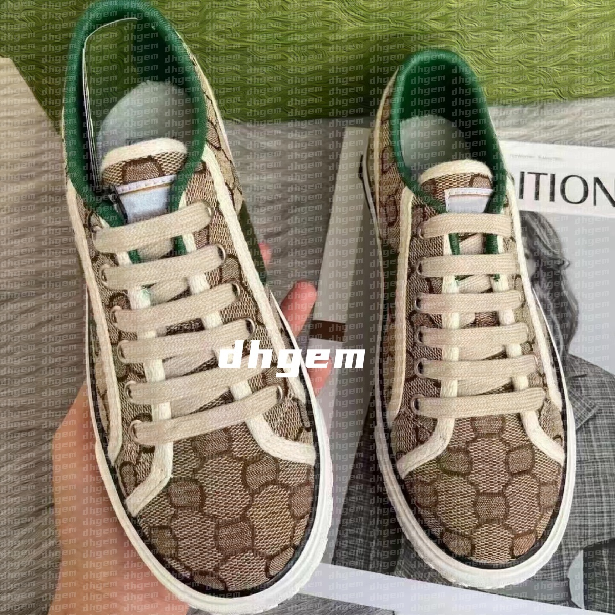 Designers Tennis 1977 Sneakers Luxury Canvas Shoes Beige Blue Washed Jacquard Denim Shoe Ace Rubber Sole Embroidered Vintage Casual Sneaker