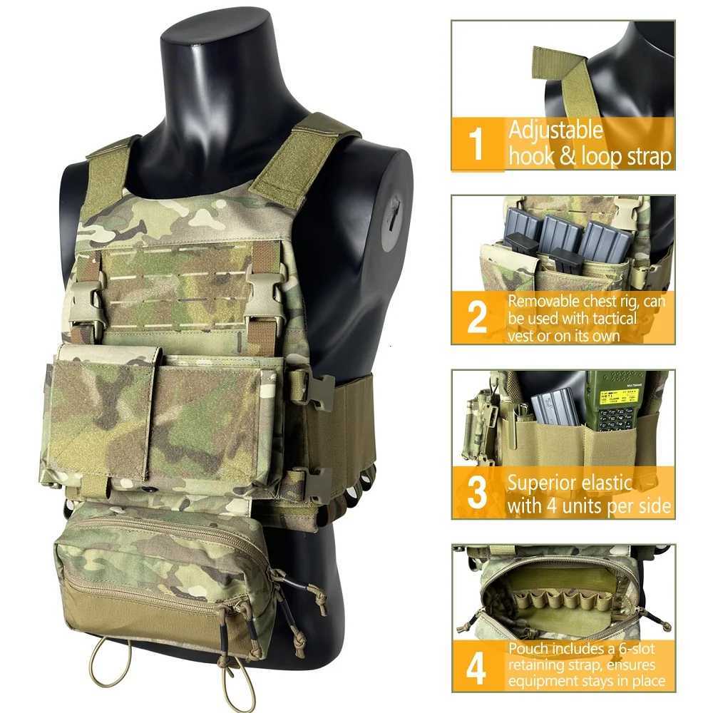 Tactical Molle Chest Rig Vest 500D Laser Cut Vest Tactical Quick Release Modular Magazine Pouch FCSK MK3 Chest Rig Backpack Z250728