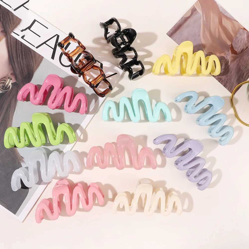 Fashion Acrylic Hair Claw Clip Large Wave Style Hairpins Hair Clamps Barrettes Hair Accessories Hair Grip Women Ponytail Headwear Z250729