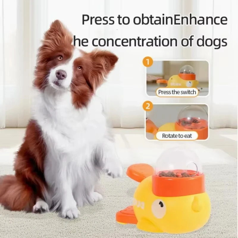 1Pc Intelligent Dog Automatic Feeder Cat Puzzle Interactive Pet Food Treat Dispenser Cartoon Duck n Antislip Pe 250729