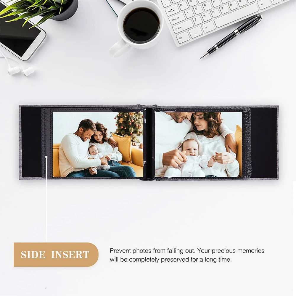 Small Photo Album 46 100 Photos Linen Cover Picture Photo Book for Family Wedding Anniversary Baby Vacation Photo Storage Z250729