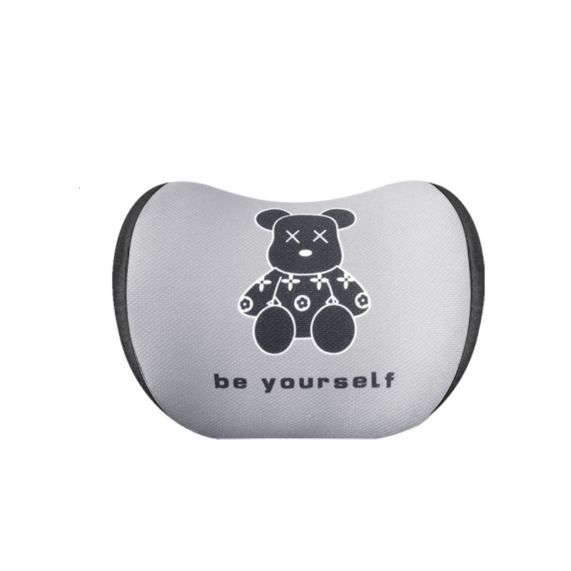 Gentleman Bear Car Headrest Cute Memory Foam Soft Car Bear Neck Pillow Cartoon Comfortable Car Headrest Seat Cover Interior o250728