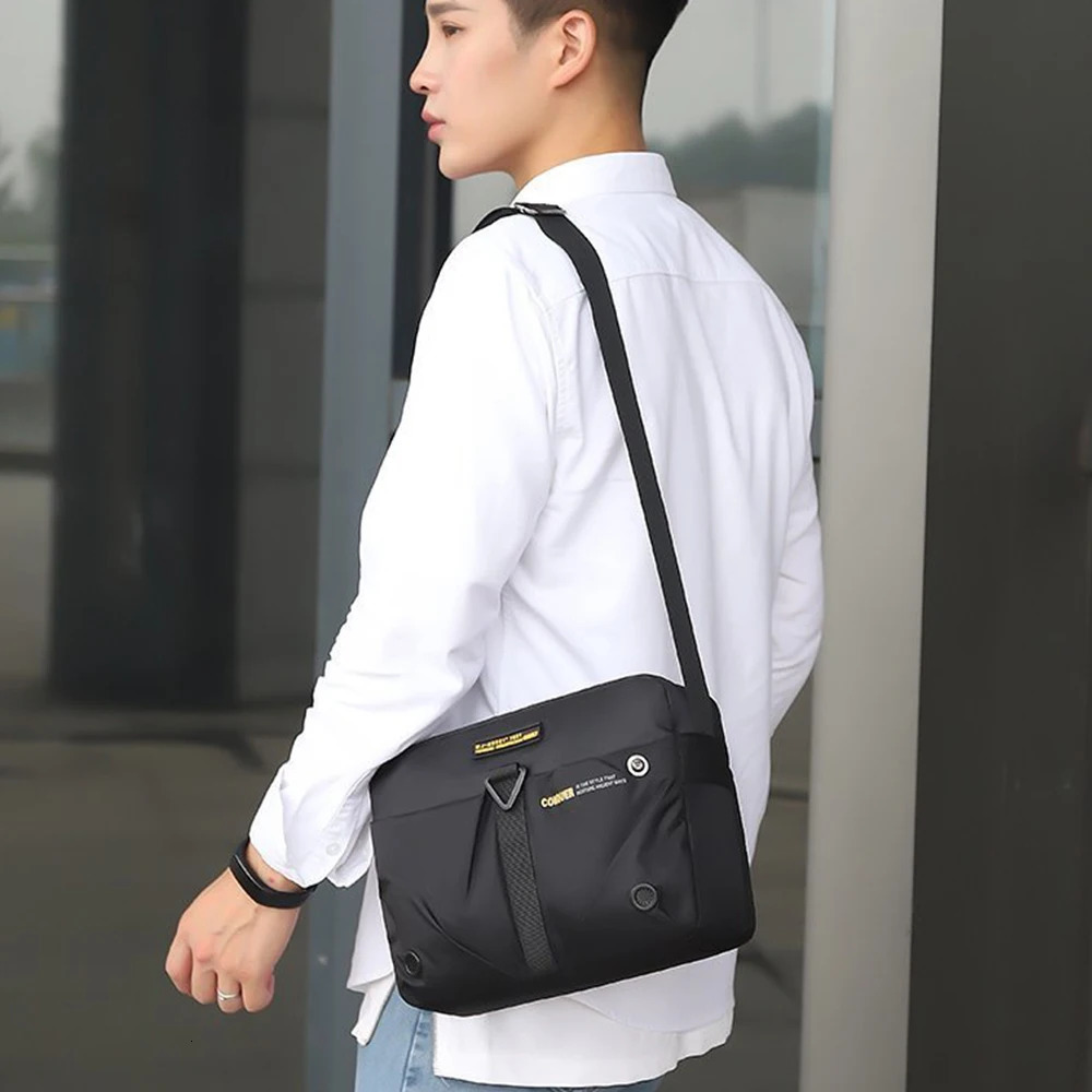 Men Messenger Bag Waterproof Nylon Small Satchel Shoulder Bags Casual Travel Crossbody Sling Flap For Male Belt Handbag 250725