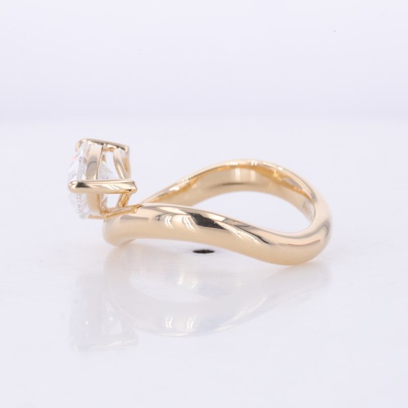 Custom 1ct D VS1 18k Yellow Gold IGI HPHT CVD Certificate Diamonds Engagement Ring CVD Pear Shape Certififed Lab Grown Diamond Rings