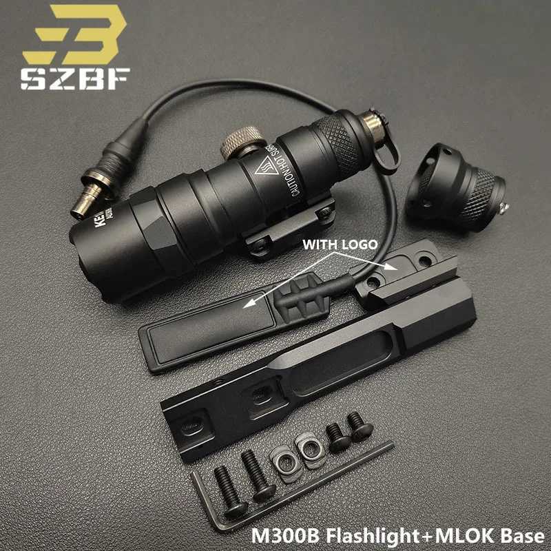 SF Tactical Flashlight M300 M600 M600B M300B Scout Light Pressure Switch 600Lumen Hunting Weapon Gun Light mlok keymod Rail R250728