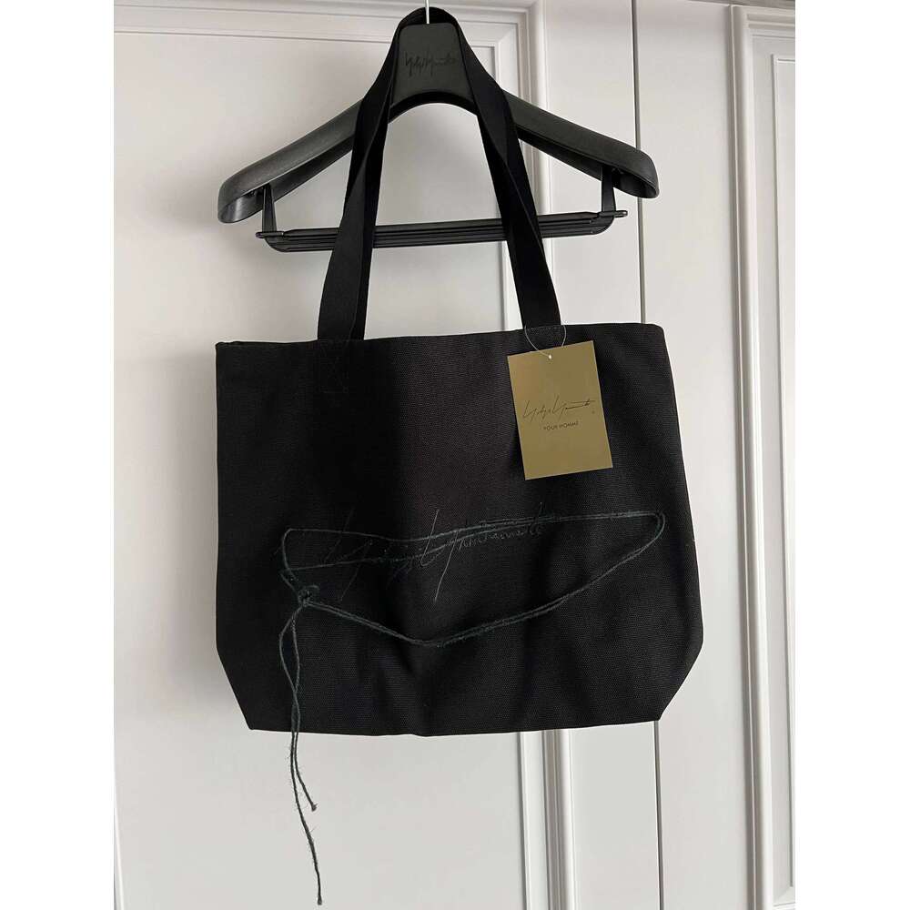 TOP-YAMAMOTO original design embroidered hemp rope single-shoulder eco-friendly dark canvas bag for couples Limited Edition