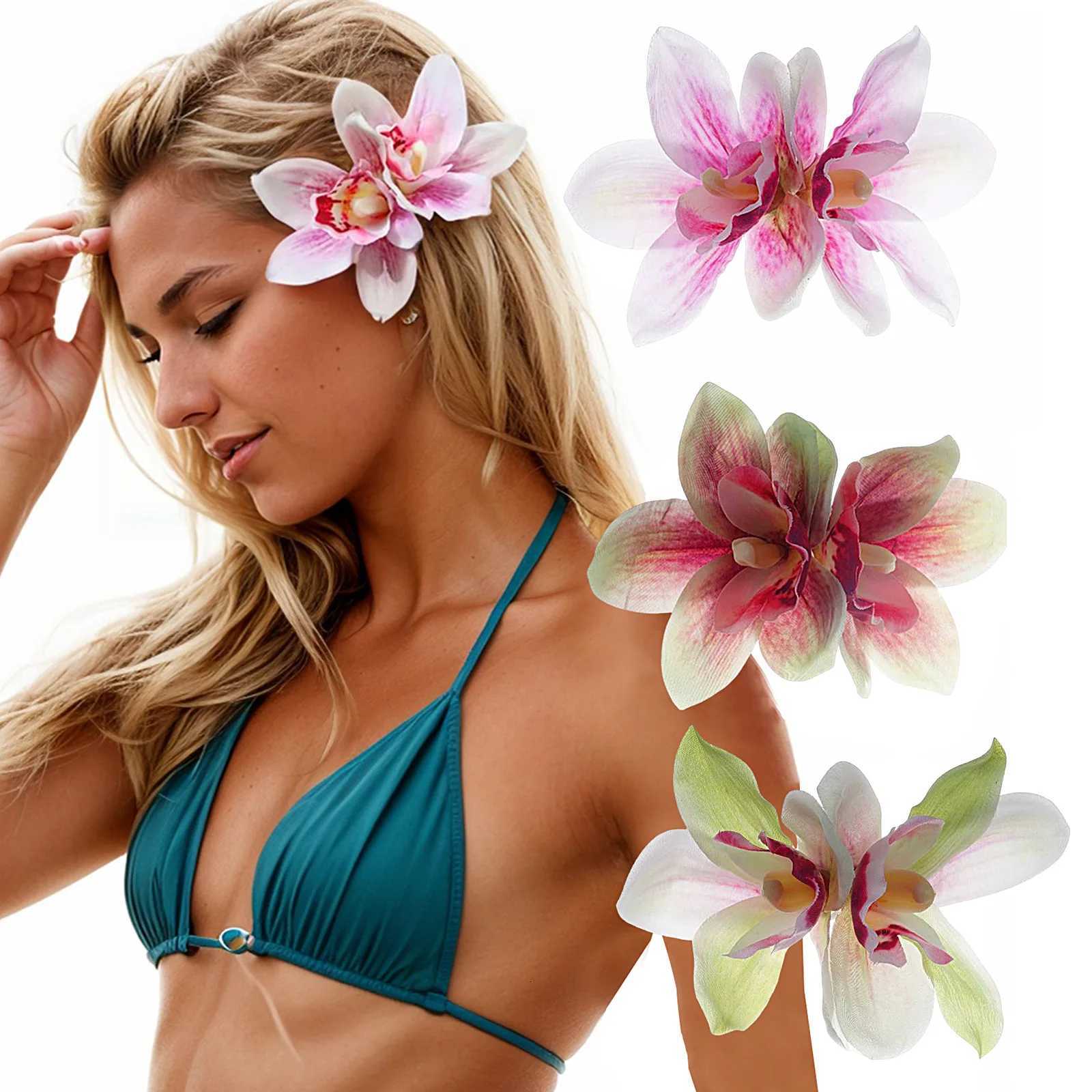 1/3Pcs Orchid Flowers Hair Clips Bohemian Large Hairpin Bridal Barrette Beach Wedding Flower Women Holiday Hair Accessories Z250729