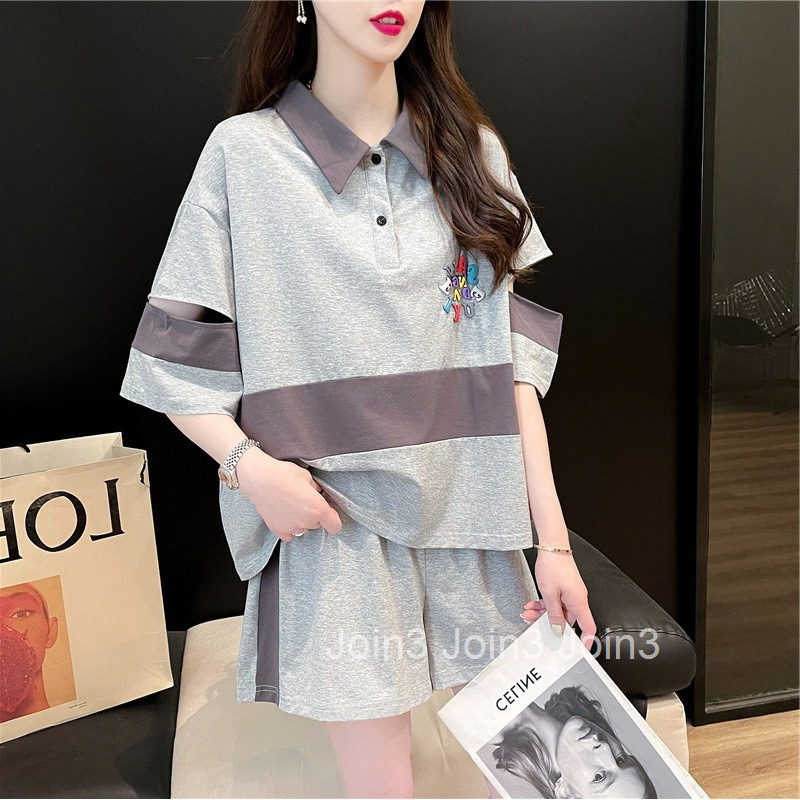 Summer New Cotton Casual Sports Style Professional Suit for Women Sweet and Salty Short Sleeve T-Shirt and Shorts Two-Piece Set for Women