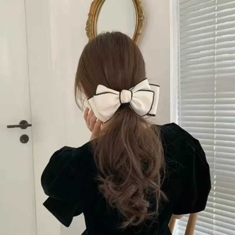 Womens Imitation Bow Hairpin Ponytail Hairpin Clip Elegant Temperament Versatile Bow Hair Accessories Solid Headwear Gift Z250729