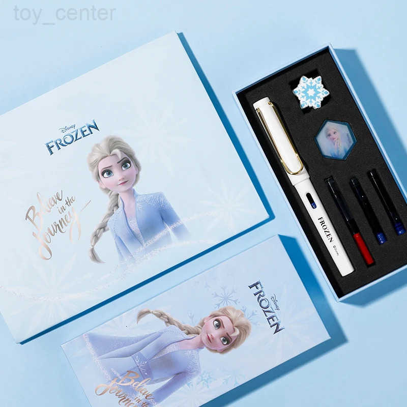 Disney Mickey Mouse Ink Pen Frozen Lotso Cartoon Figures Signature Pens Stationery Supplies Student Children Birthday Gift Box W250729