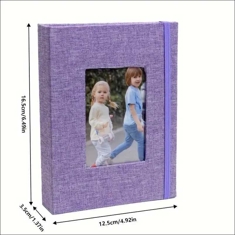 6-inch Fabric-Covered Photo Album with Front Display Window Acid-Free Inserts for 52 Pictures Straight Album Shape 26 Pages Z250729
