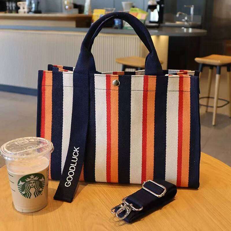 Female Large Capacity Handbag With Waterproof Coating Crossbody Shoulder Fashionable Canvas Bag