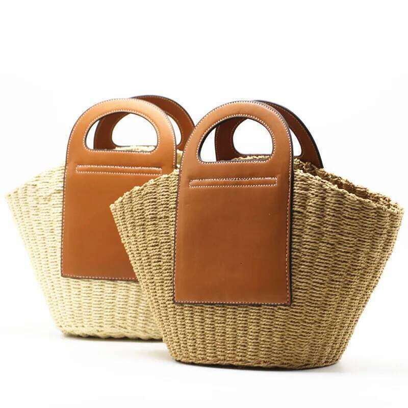 Hand-held Straw Woven Beach High Quality Fashion Women's Bag Hand Cute Famous Brand For Women Designer Handbag Totes