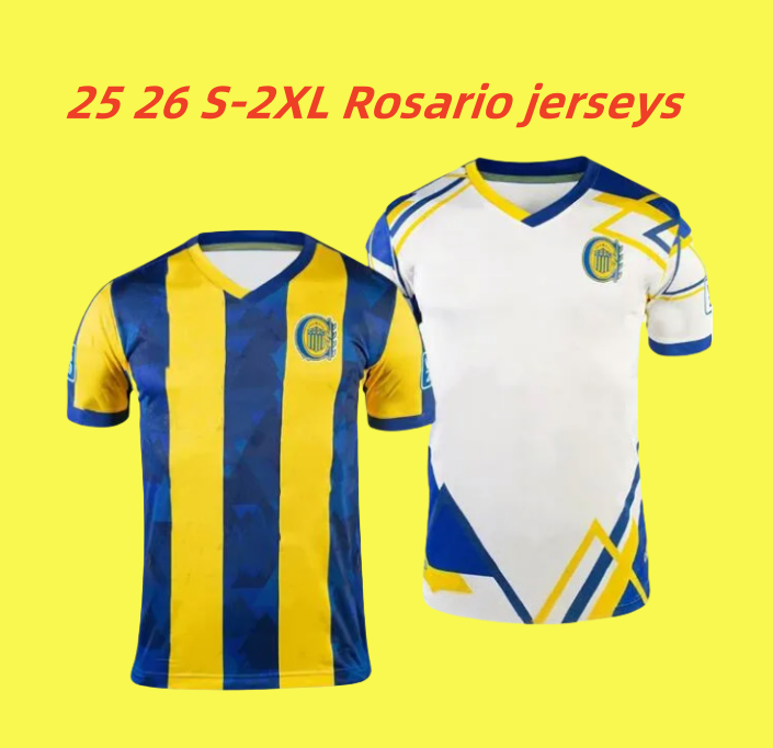 25 26 Rosarios Central Men Football Shirt DI MARIA QUINTANA LOVERA BRAVO GIACCONE COPETTI OCONNOR Home and Away Adult Short sleeved Football Shirt