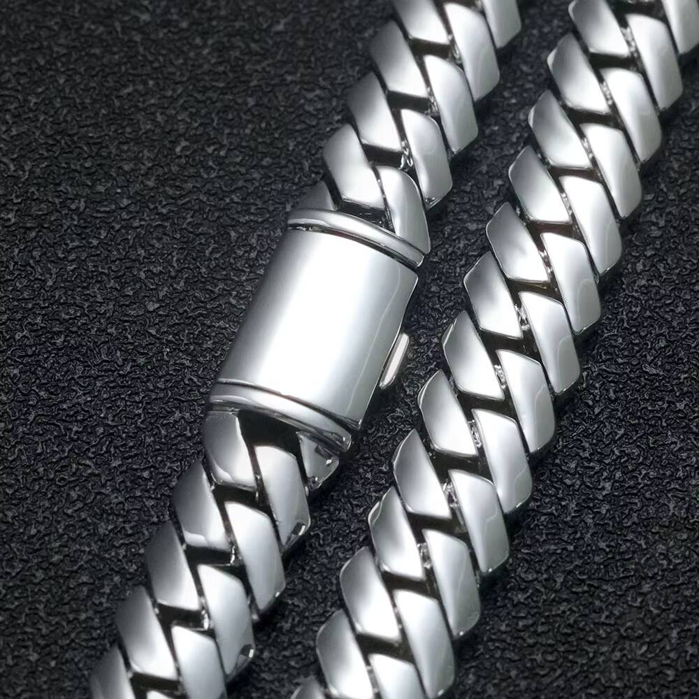 NUOYA 18K Gold Plated Cuban Chains Brass Necklace 12MM Custom Rapper Men Hip Hop Cuban Link Chain