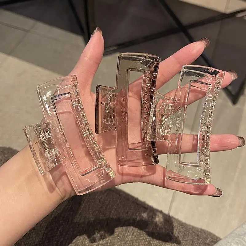 8.5cm Strong Hold Hair Claw Clips for Women Korean Large Transparent Shark Clips Girl Ponytail Hair Accessories Z250729